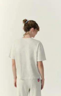 Damen American Vintage |Damen-T-Shirt Bozy Creme Meliert