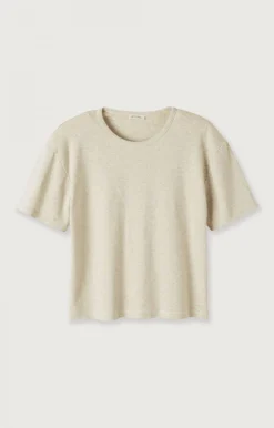 Damen American Vintage |Damen-T-Shirt Bozy Creme Meliert
