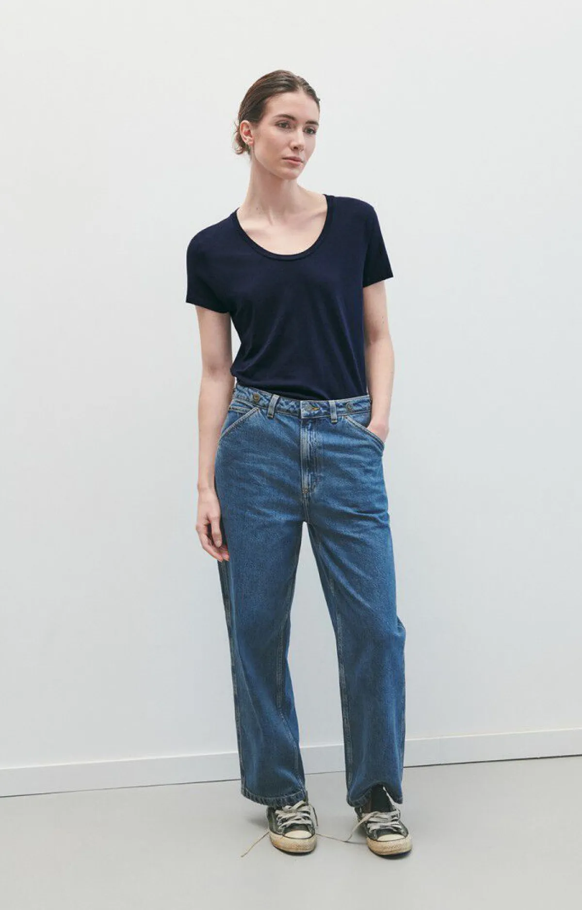 Damen American Vintage |Damen-T-Shirt Jacksonville Navy