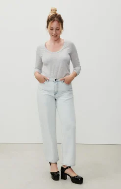 Damen American Vintage |Damen-T-Shirt Jacksonville Vlies Meliert