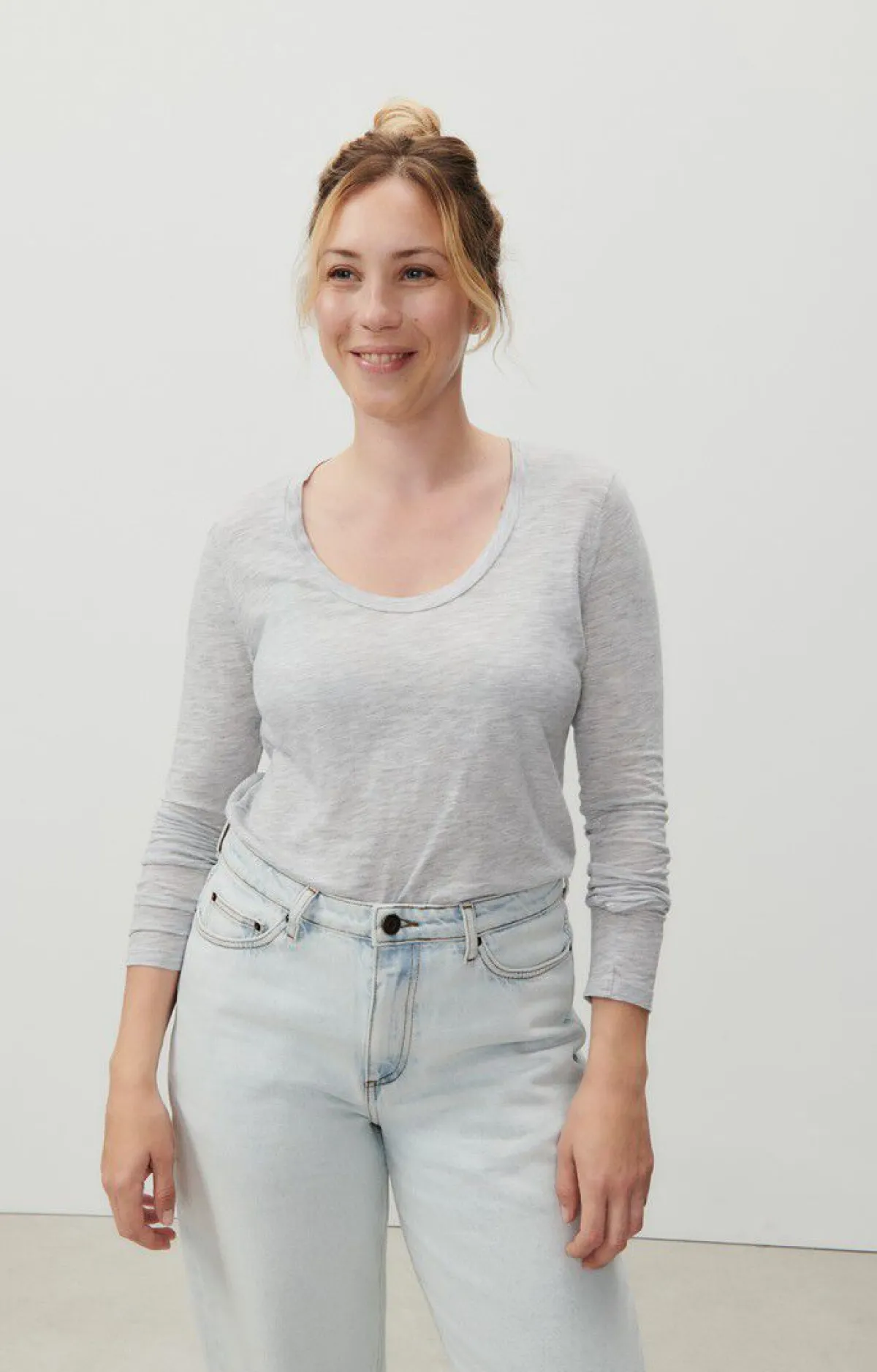 Damen American Vintage |Damen-T-Shirt Jacksonville Vlies Meliert