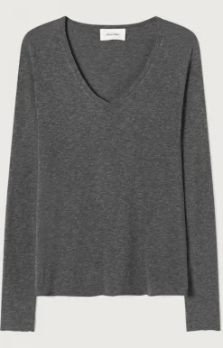 Damen American Vintage |Damen-T-Shirt Jacksonville Anthrazit Meliert
