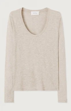 Damen American Vintage |Damen-T-Shirt Jacksonville Creme Meliert