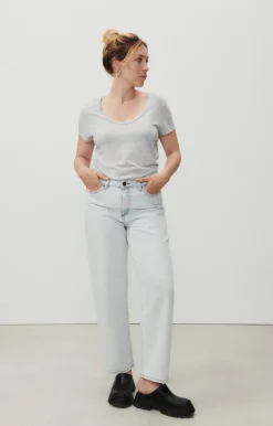 Damen American Vintage |Damen-T-Shirt Jacksonville Vlies Meliert