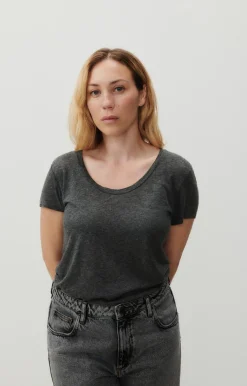 Damen American Vintage |Damen-T-Shirt Jacksonville Anthrazit Meliert