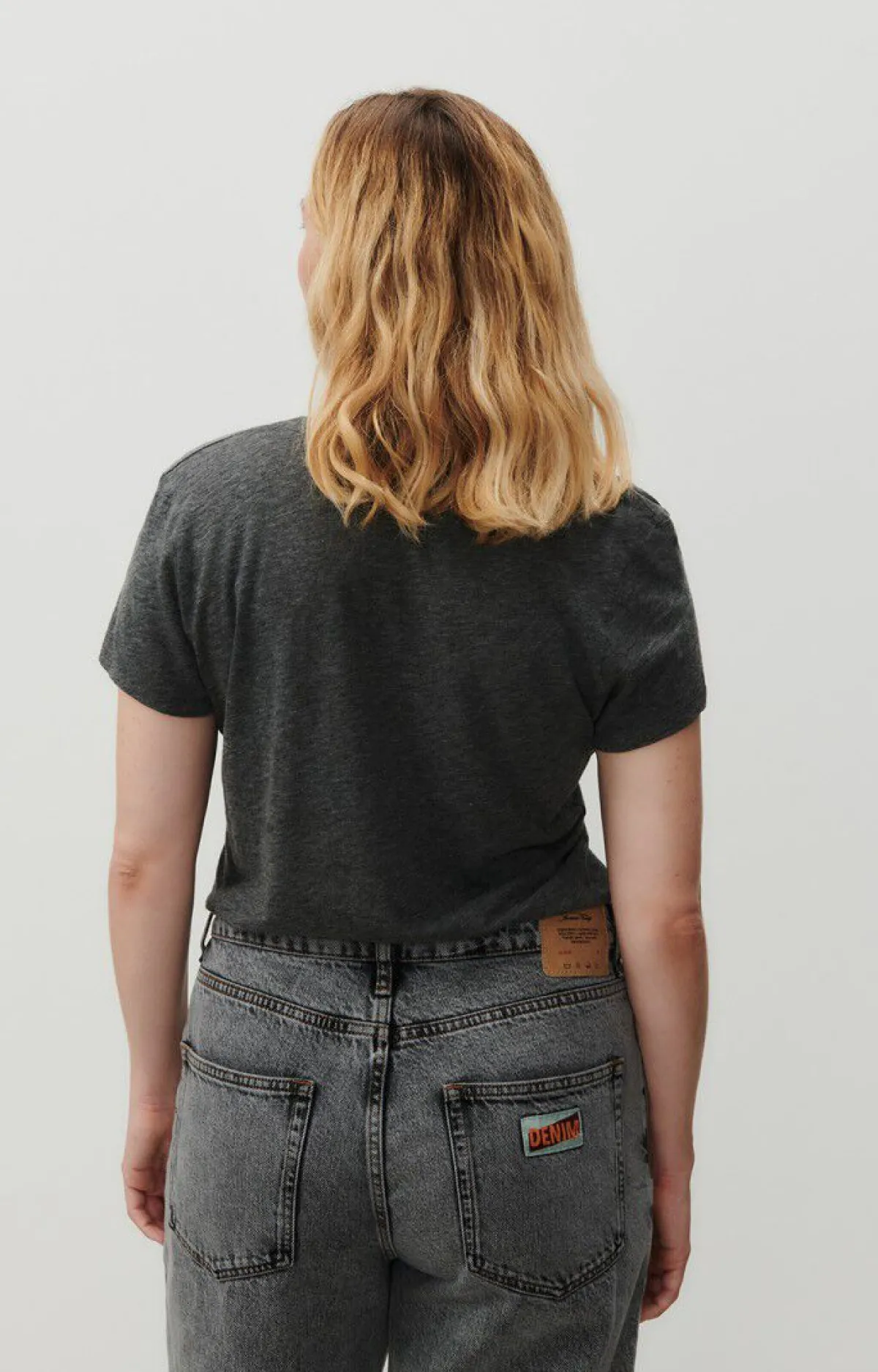 Damen American Vintage |Damen-T-Shirt Jacksonville Anthrazit Meliert