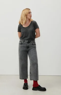 Damen American Vintage |Damen-T-Shirt Jacksonville Anthrazit Meliert