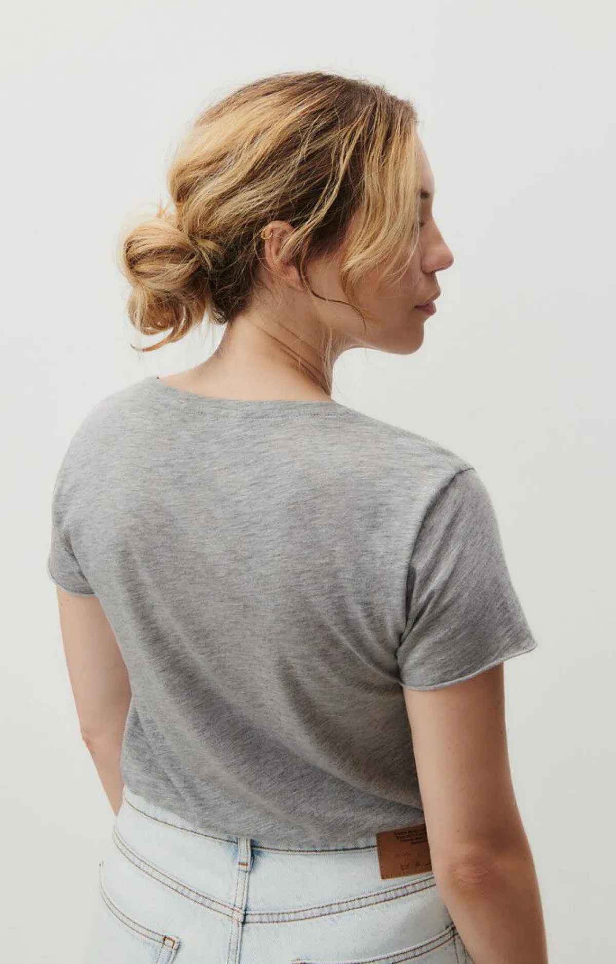 Damen American Vintage |Damen-T-Shirt Jacksonville Grau Meliert