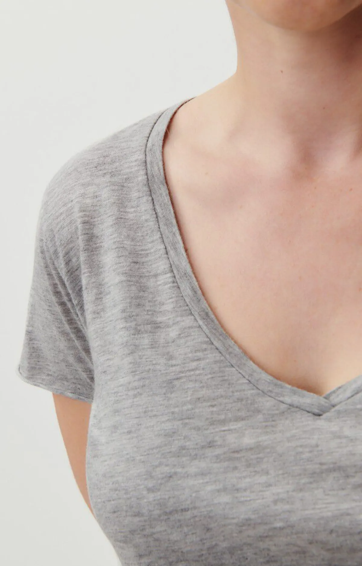 Damen American Vintage |Damen-T-Shirt Jacksonville Grau Meliert