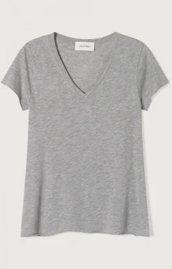 Damen American Vintage |Damen-T-Shirt Jacksonville Grau Meliert