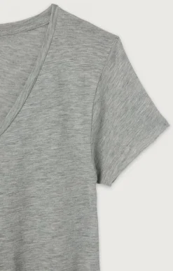 Damen American Vintage |Damen-T-Shirt Jacksonville Grau Meliert