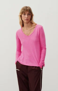 Damen American Vintage |Damen-T-Shirt Jacksonville Neonpink