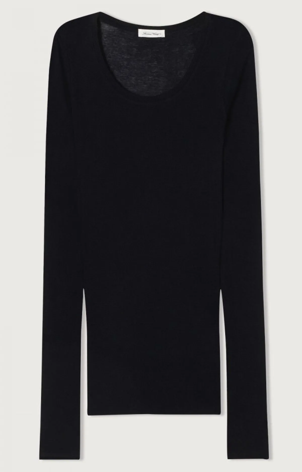 Damen American Vintage |Damen-T-Shirt Massachusetts Schwarz