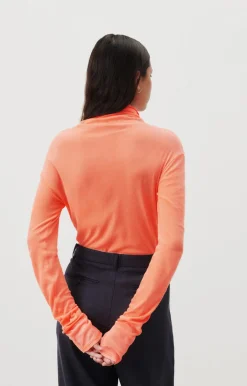 Damen American Vintage |Damen-T-Shirt Massachusetts Leuchtendes Orange