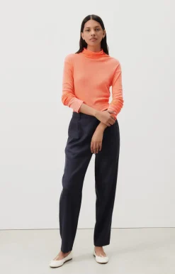 Damen American Vintage |Damen-T-Shirt Massachusetts Leuchtendes Orange