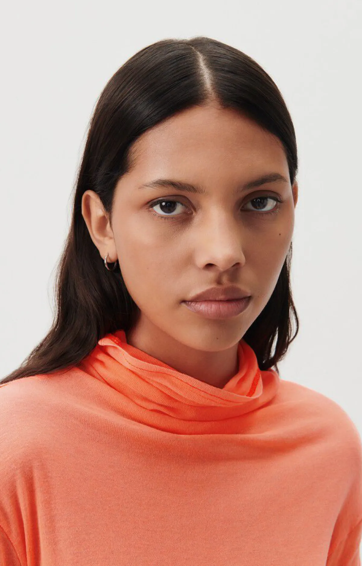 Damen American Vintage |Damen-T-Shirt Massachusetts Leuchtendes Orange