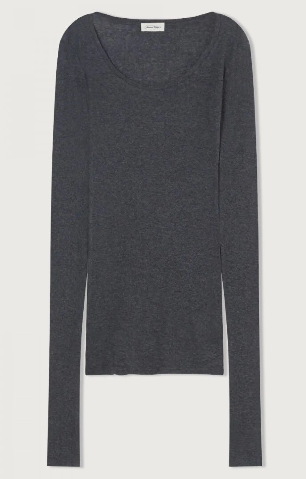 Damen American Vintage |Damen-T-Shirt Massachusetts Anthrazit Meliert