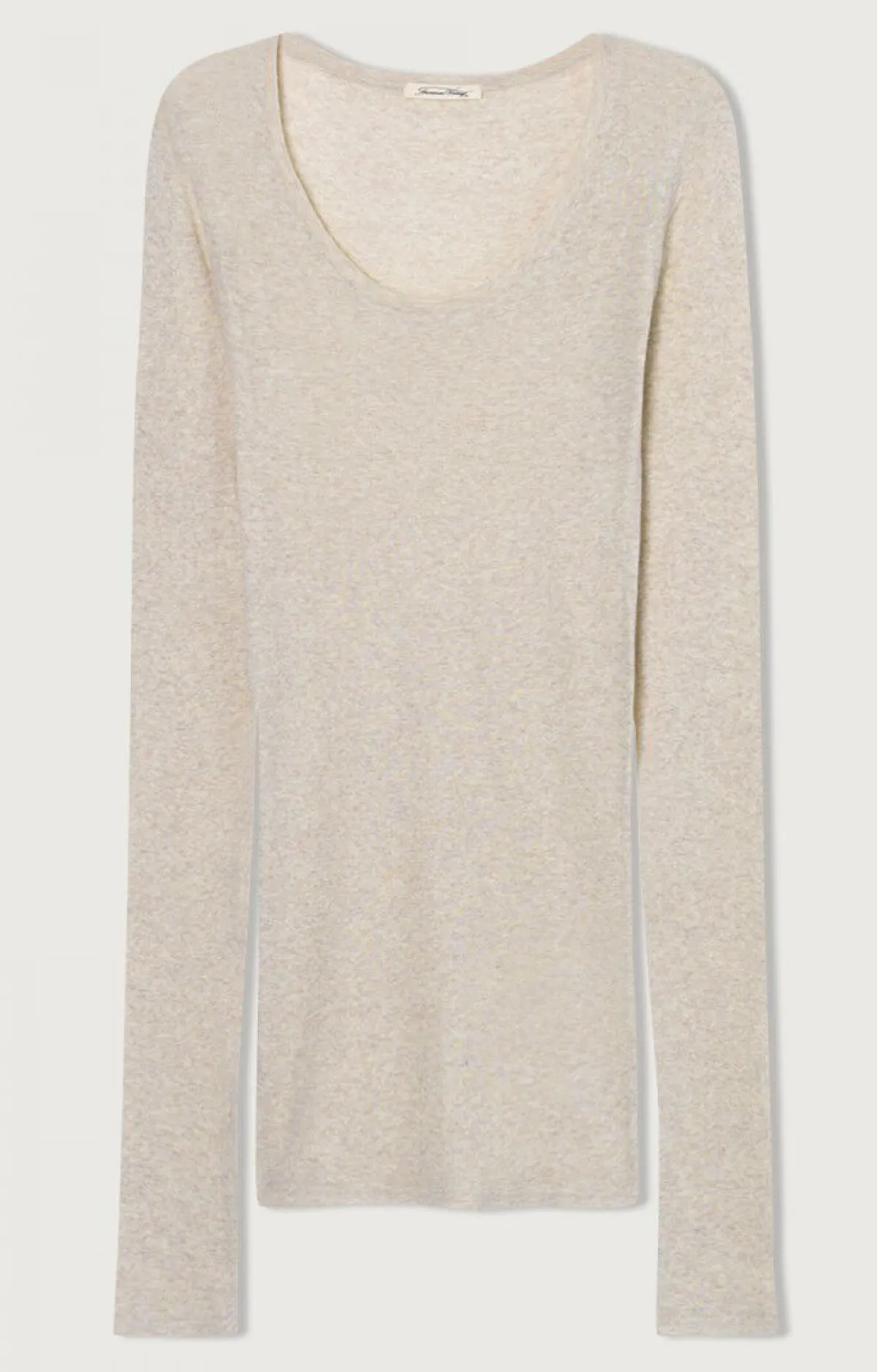 Damen American Vintage |Damen-T-Shirt Massachusetts Creme Meliert