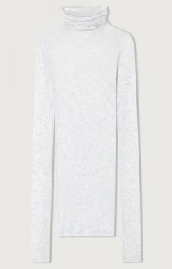 Damen American Vintage |Damen-T-Shirt Massachusetts Grau Meliert