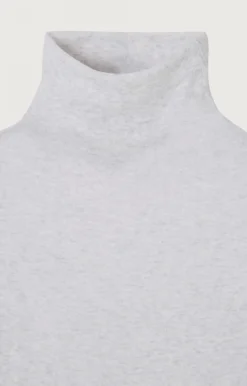 Damen American Vintage |Damen-T-Shirt Massachusetts Grau Meliert