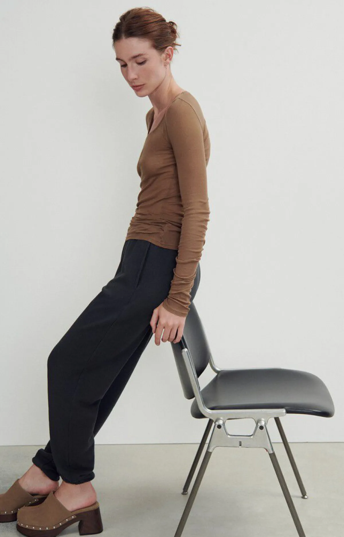 Damen American Vintage |Damen-T-Shirt Massachusetts Kakao Vintage