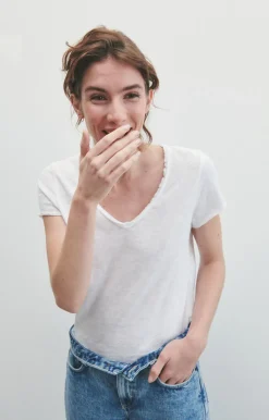 Damen American Vintage |Damen-T-Shirt Sonoma Weiss