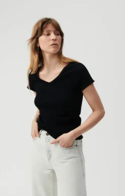 Damen American Vintage |Damen-T-Shirt Sonoma Schwarz
