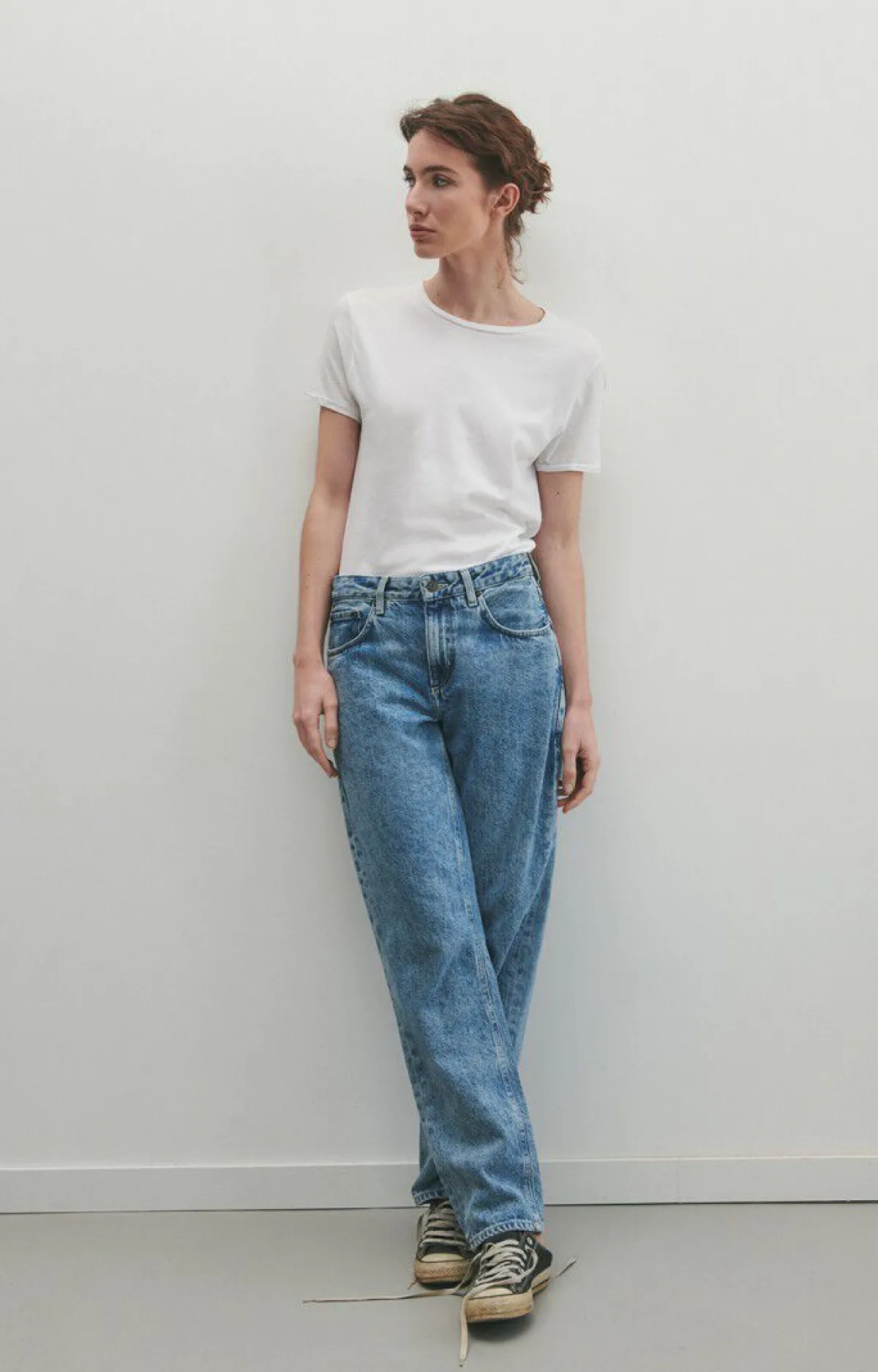 Damen American Vintage |Damen-T-Shirt Vegiflower Weiss