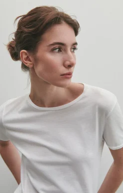 Damen American Vintage |Damen-T-Shirt Vegiflower Weiss