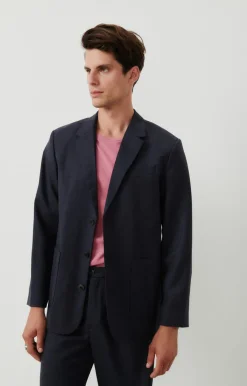 Herren American Vintage |Herrenblazer Tabinsville Navy Meliert