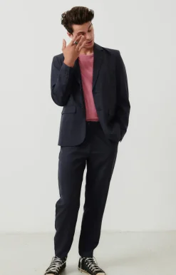 Herren American Vintage |Herrenblazer Tabinsville Navy Meliert