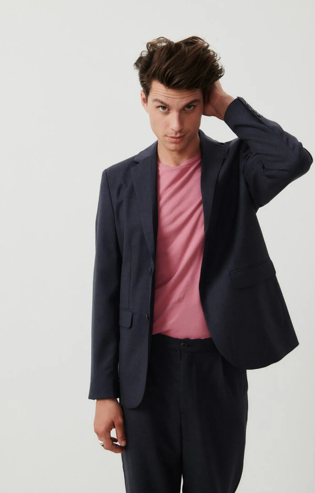 Herren American Vintage |Herrenblazer Tabinsville Navy Meliert
