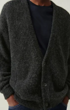 Herren American Vintage |Herrencardigan East Anthrazit Meliert