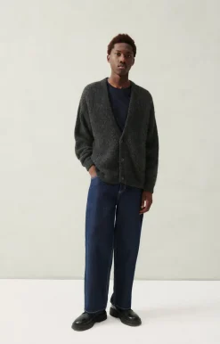 Herren American Vintage |Herrencardigan East Anthrazit Meliert