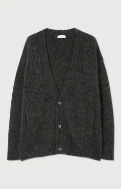 Herren American Vintage |Herrencardigan East Anthrazit Meliert