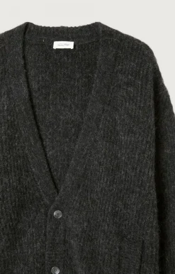 Herren American Vintage |Herrencardigan East Anthrazit Meliert