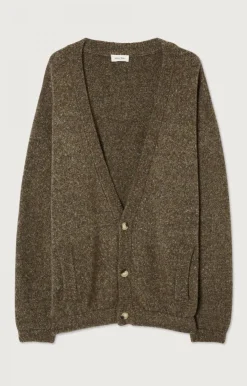 Herren American Vintage |Herrencardigan Pyatury Braun Multimeliert