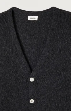 Herren American Vintage |Herrencardigan Voxybay Anthrazit Meliert