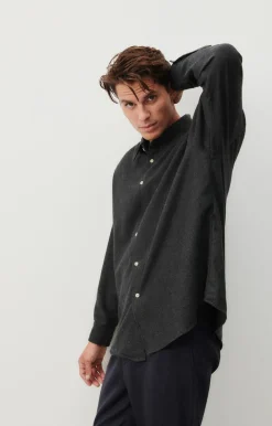 Herren American Vintage |Herrenhemd Dakota Anthrazit Meliert