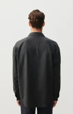 Herren American Vintage |Herrenhemd Dakota Anthrazit Meliert