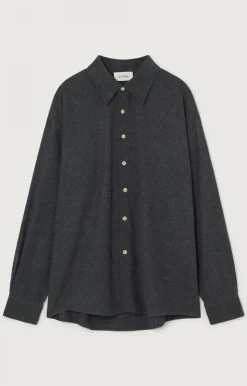 Herren American Vintage |Herrenhemd Dakota Anthrazit Meliert