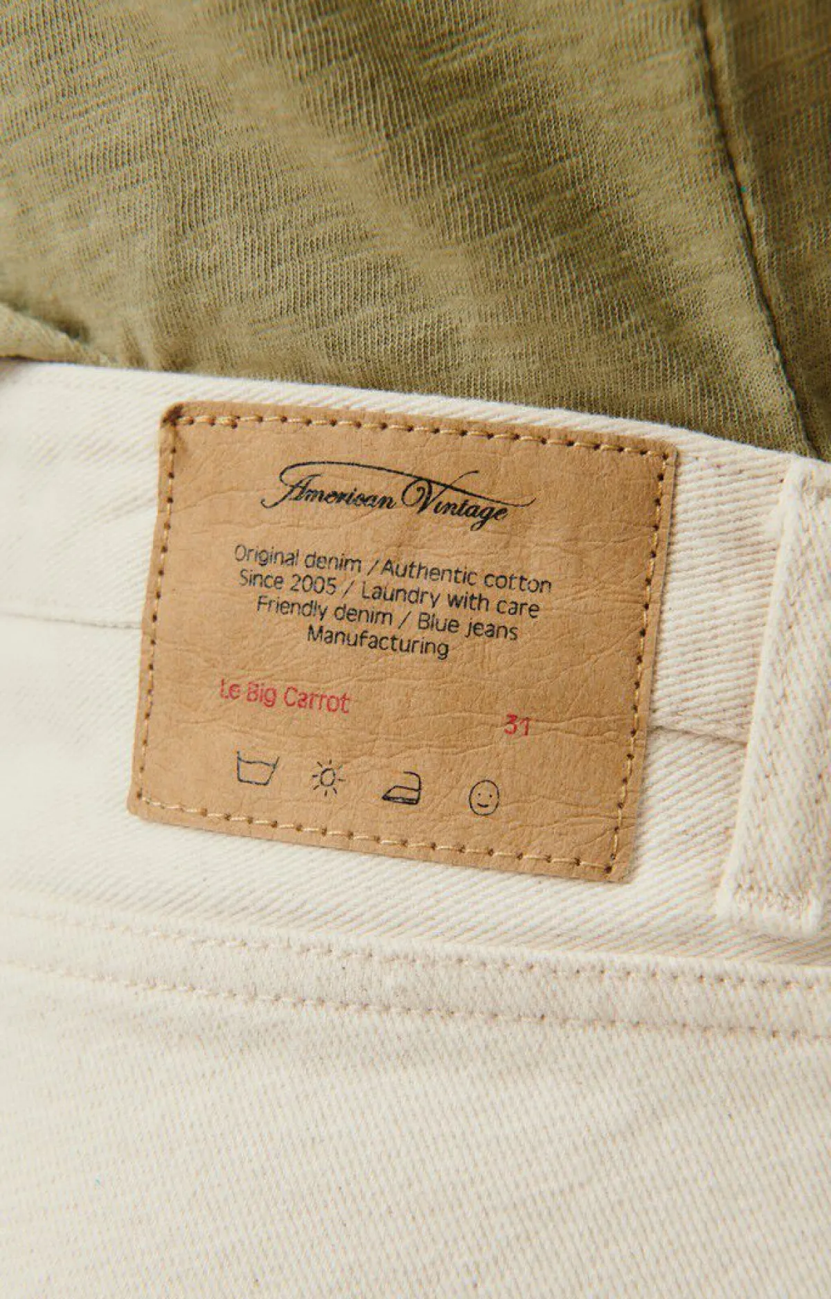 Herren American Vintage |Herrenjeans Snopdog Ecru