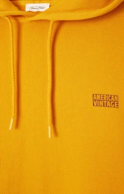 Herren American Vintage |Herrenkapuzensweatshirt Izubird Senf Vintage