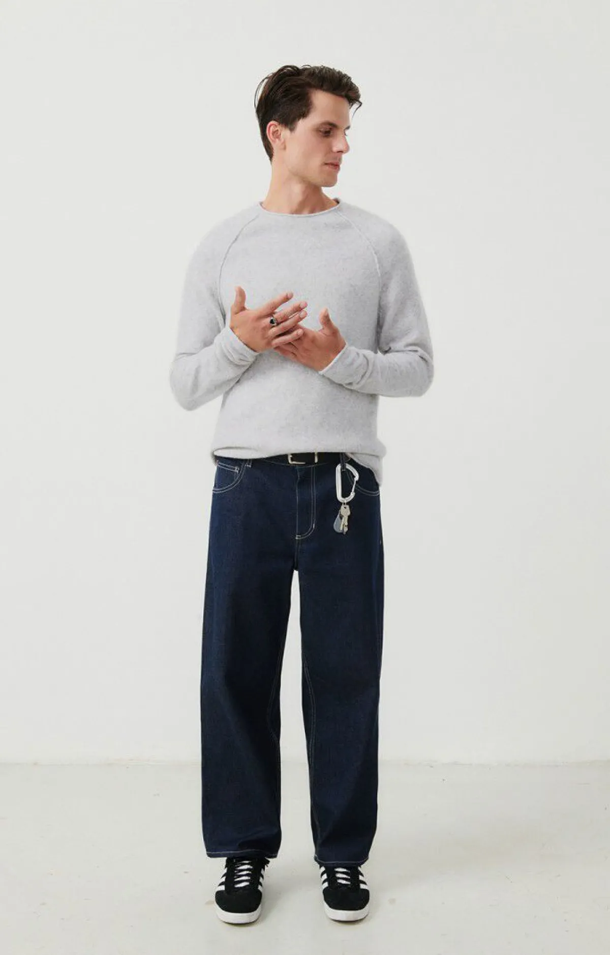 Herren American Vintage |Herrenpullover Damsville Grau Meliert