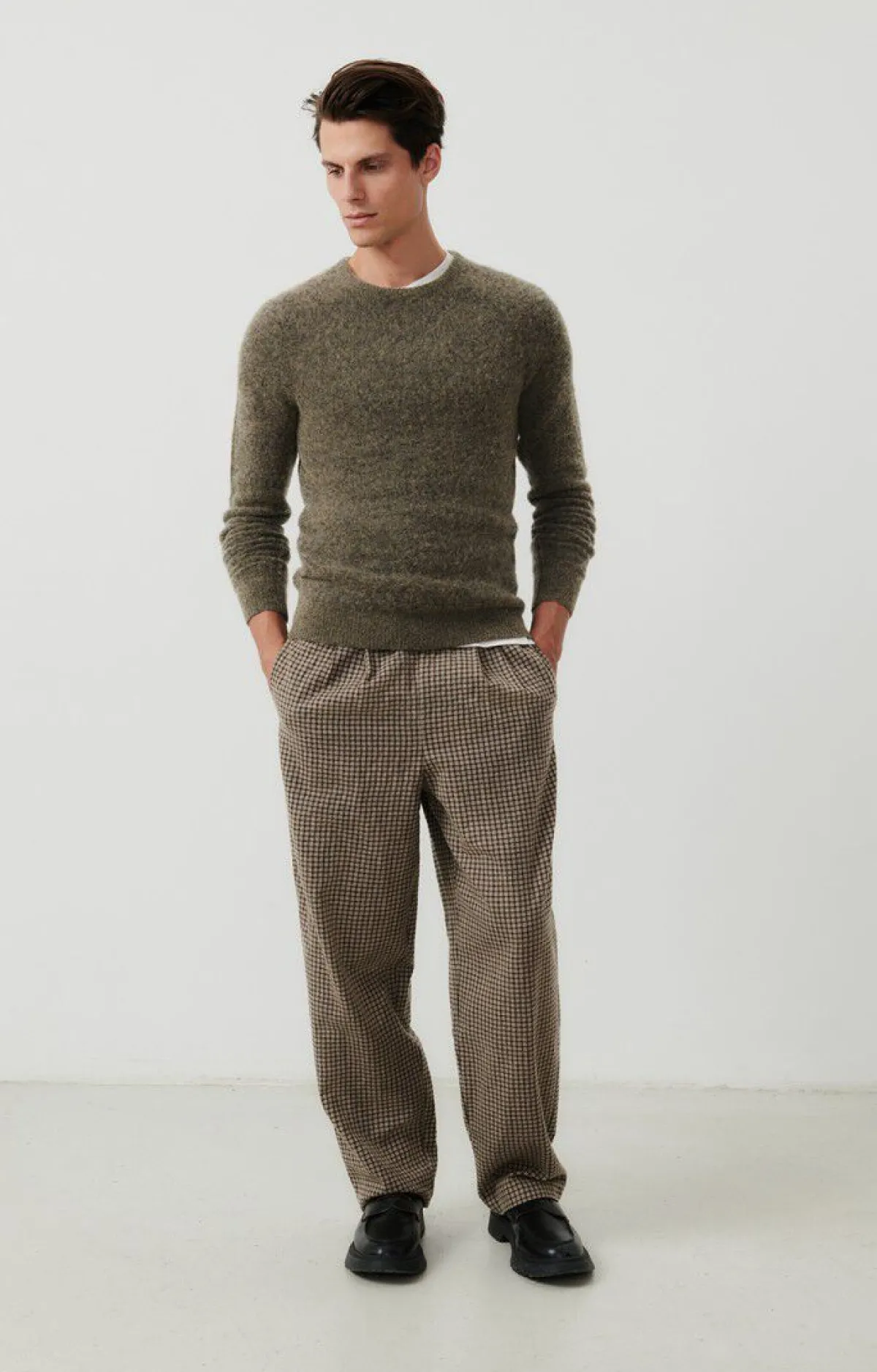 Herren American Vintage |Herrenpullover Dazington Khakigrau Multimeliert