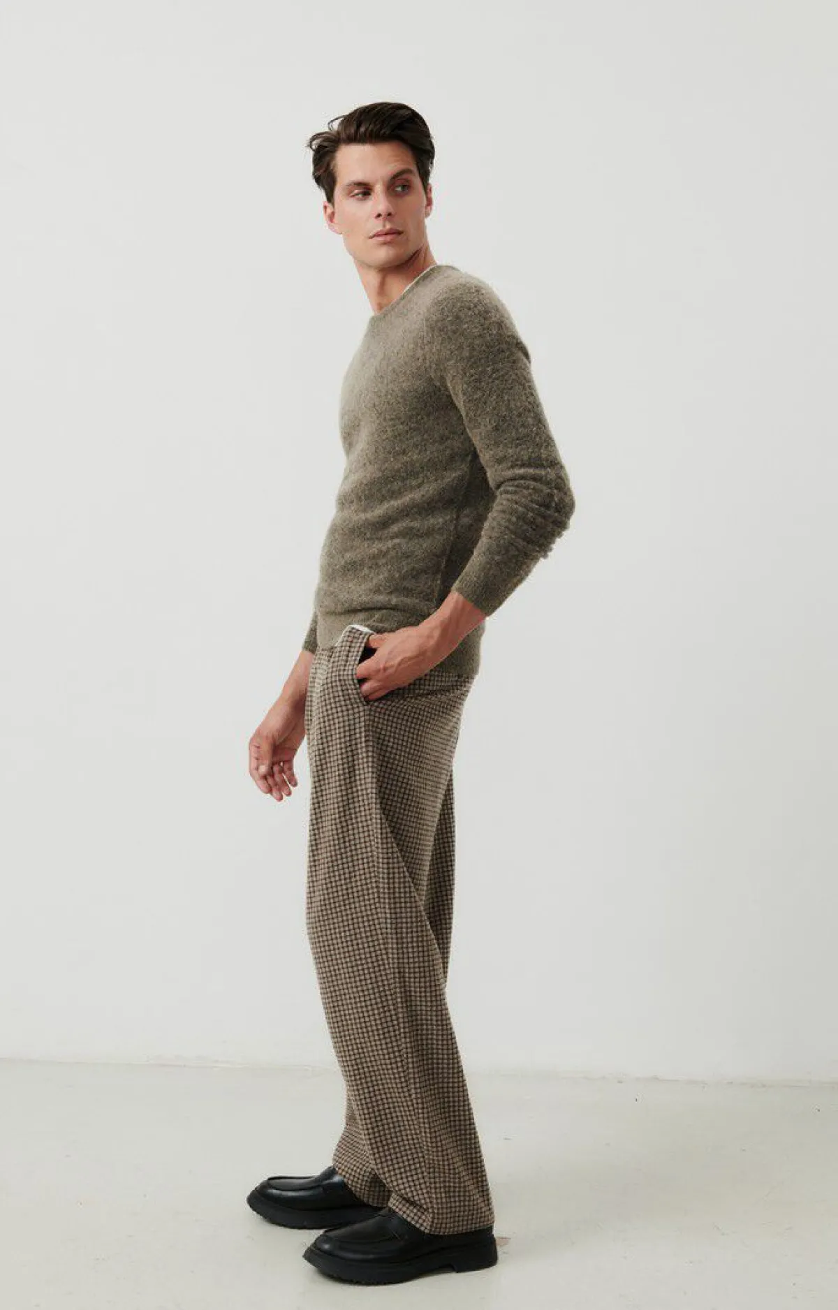 Herren American Vintage |Herrenpullover Dazington Khakigrau Multimeliert