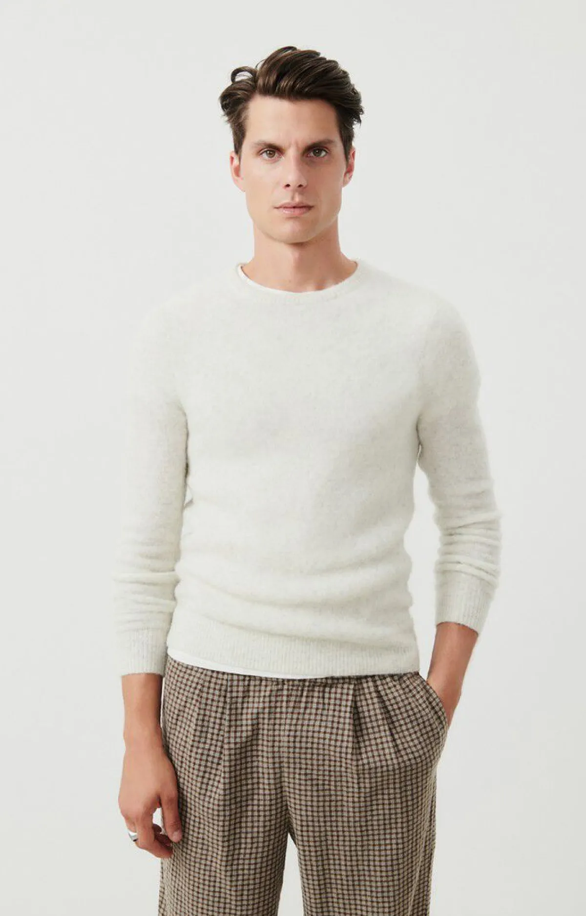 Herren American Vintage |Herrenpullover Dazington Ecru Multimeliert