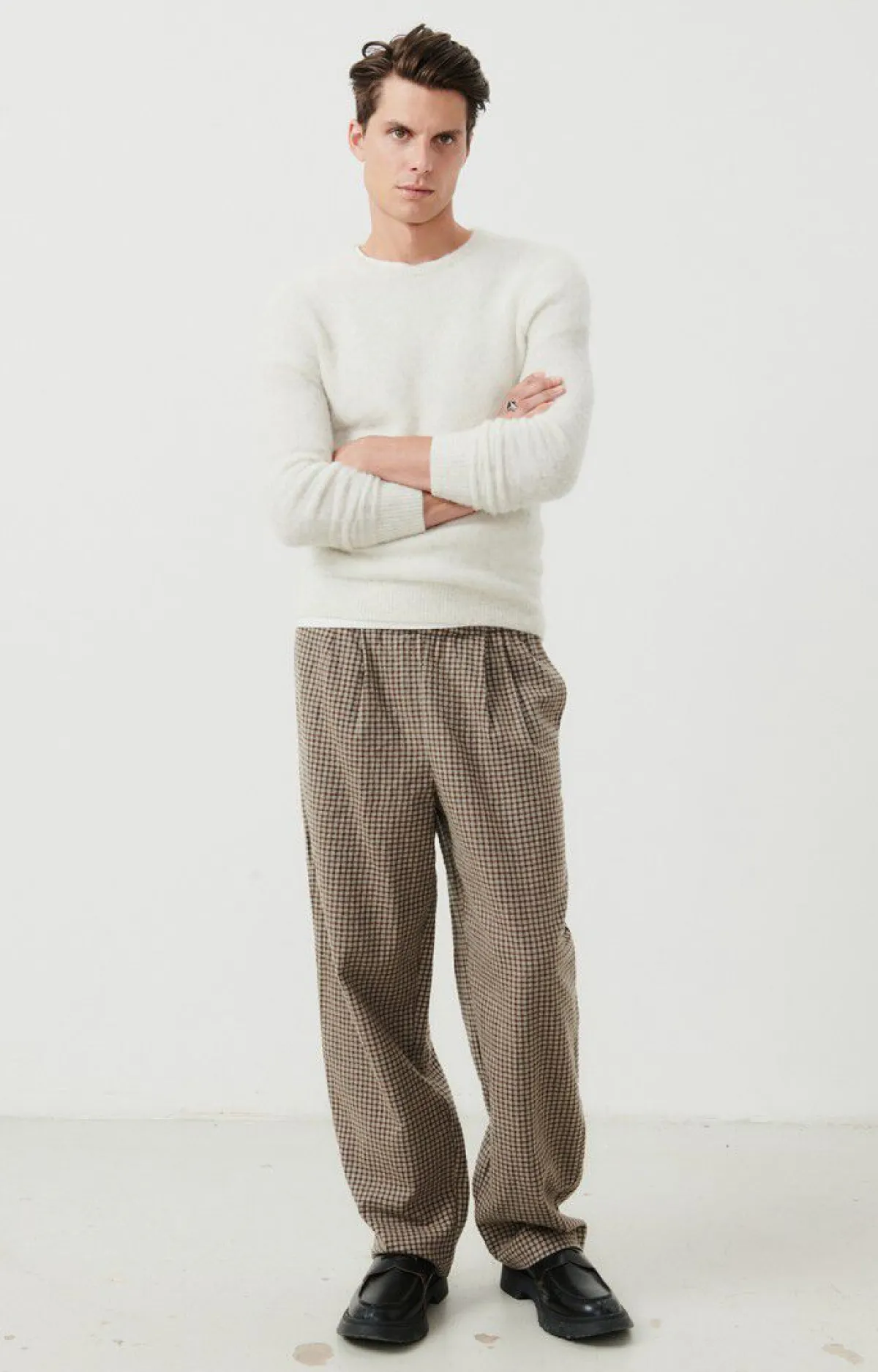 Herren American Vintage |Herrenpullover Dazington Ecru Multimeliert