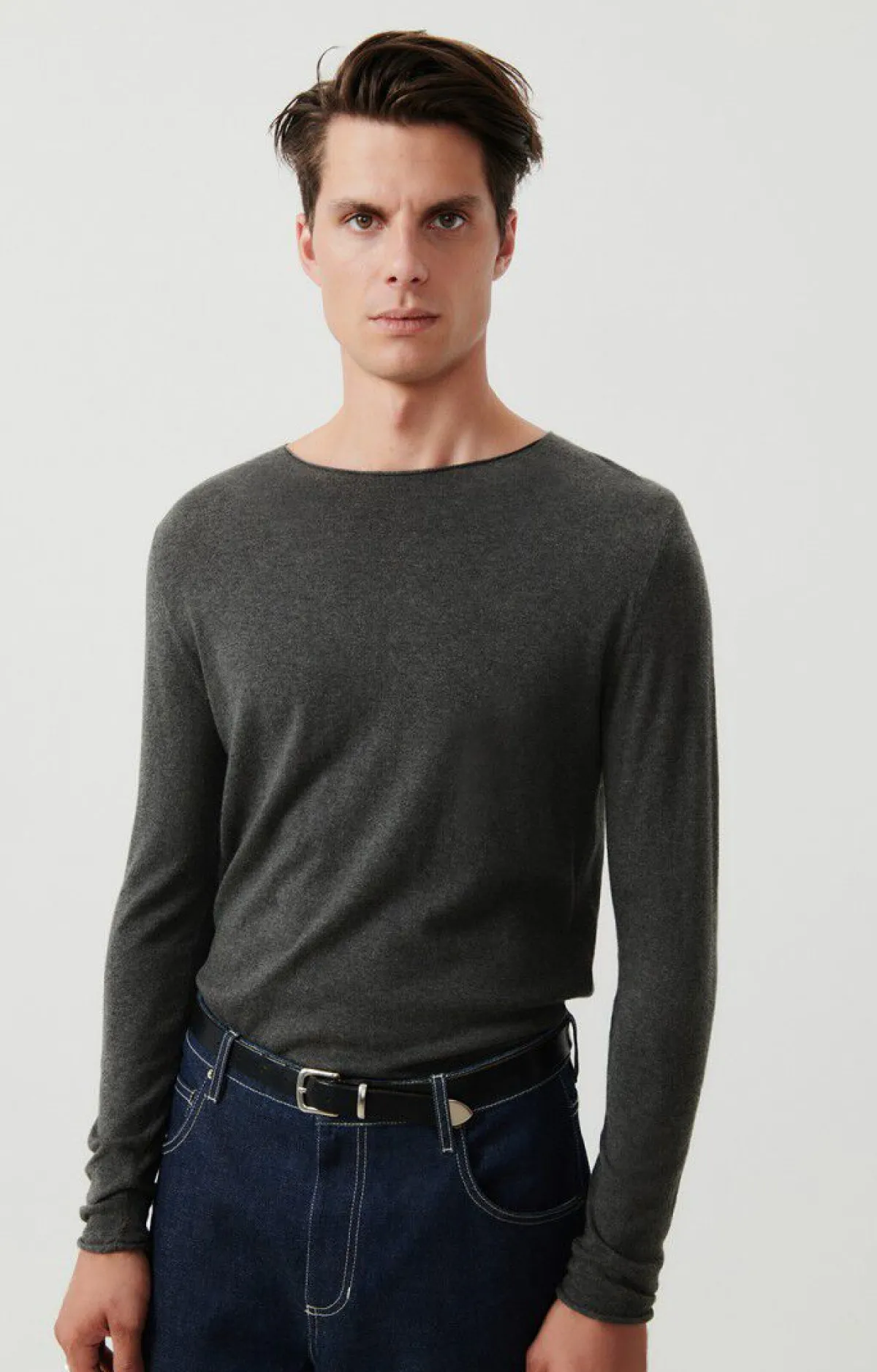 Herren American Vintage |Herrenpullover Marcel Anthrazit Meliert