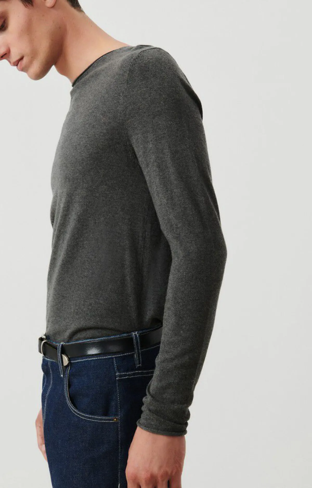 Herren American Vintage |Herrenpullover Marcel Anthrazit Meliert
